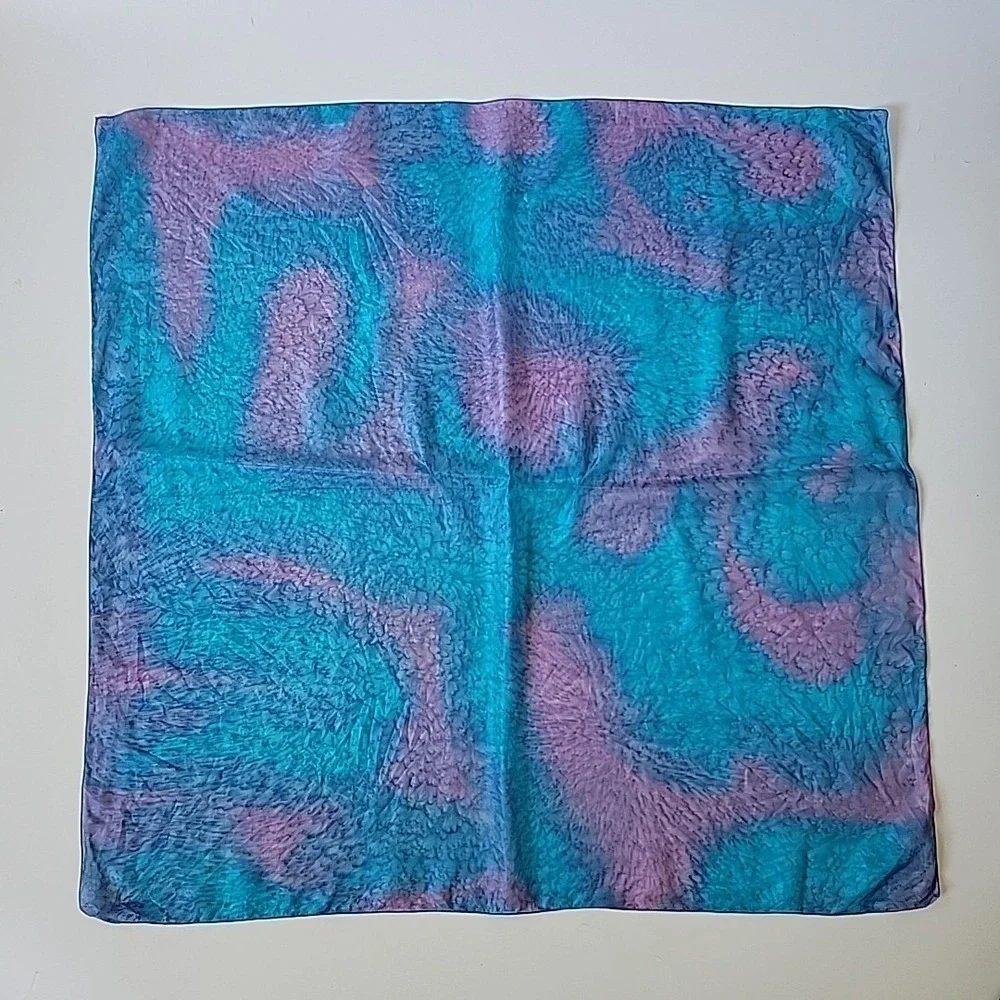 Handmade‎ Silk Chiffon Square Scarf 33